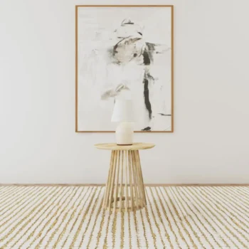 Round Mango Wood End Table