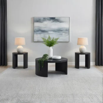 Round Coffee Table and End Table set