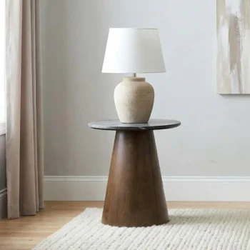 Wood Pedestal End Table