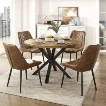 modern round dining table set for 4