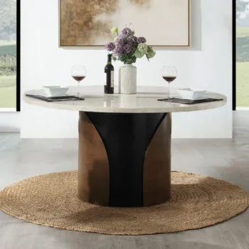 Marble Top Round Dining Table