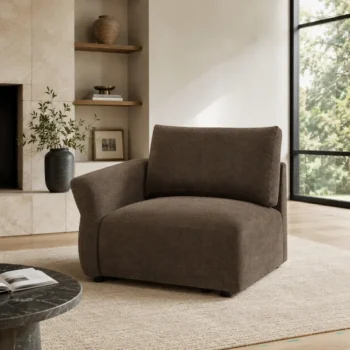 Brown Modular Left Facing Arm Chair
