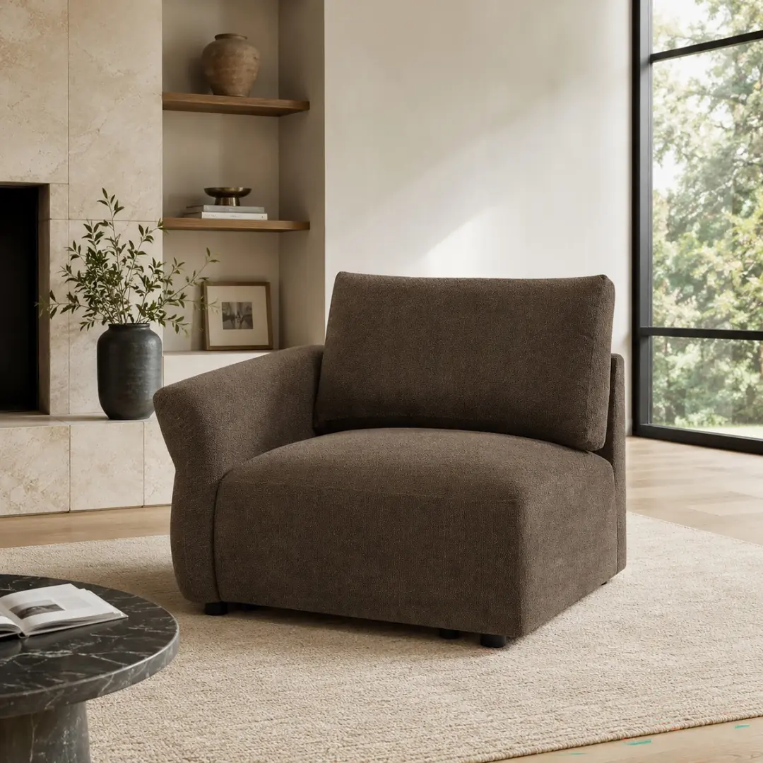 Theodore Modular Left Facing Arm Chair By Acme | Mobilia Cleopatra 3 Brown Modular Left Facing Arm Chair