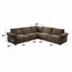 Theodore Modular Armless Chenille Chair by ACME - Image 6