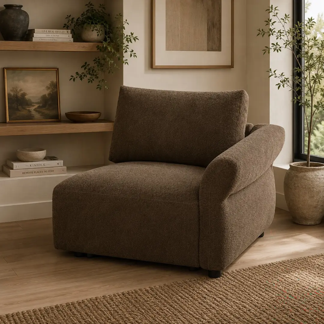 Theodore Modular Right Facing Arm Chair By Acme | Mobilia Cleopatra 3 Brown Modular Right Facing Arm Chair