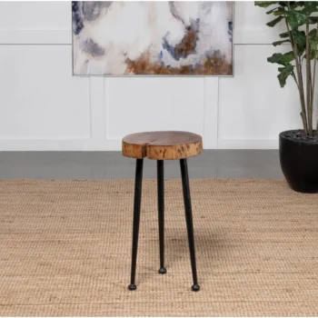 Wood Round Side Table