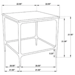 Square End Table with Marble Top