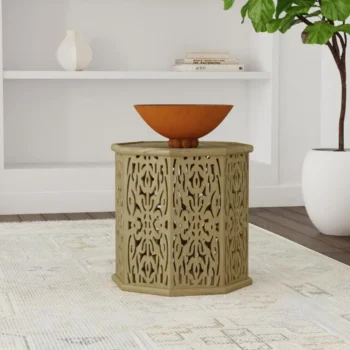 Natural Wood Side Table