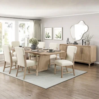 natural wood dining table set
