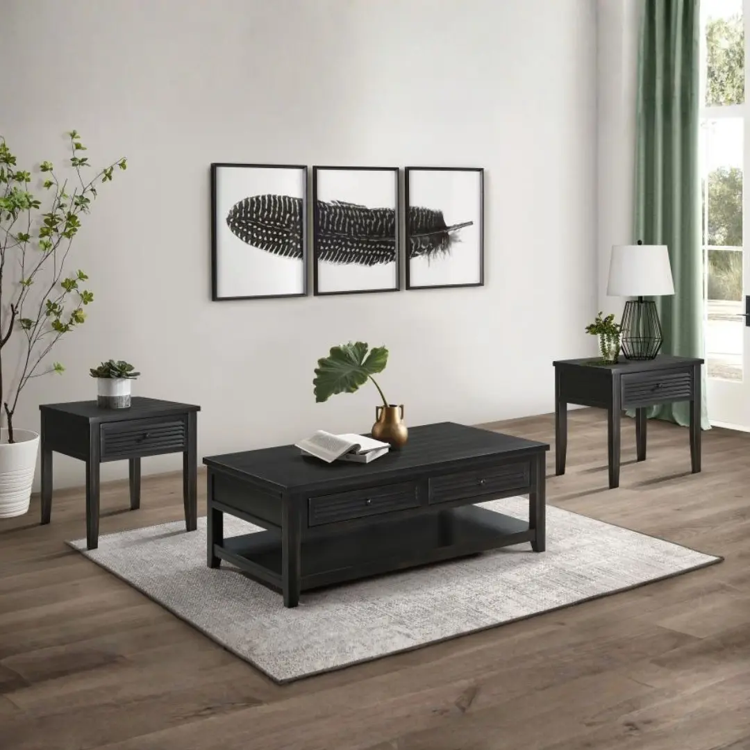 Concord Coffee Table Set With Drawers By Coaster Furniture | Mobilia Cleopatra 3 Coffee Table Set with Drawers
