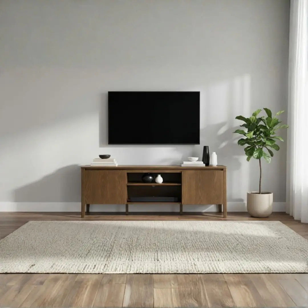 Thori 63-Inch Dark Brown Tv Console By Coaster Furniture | Mobilia Cleopatra 3 Dark Brown TV Console