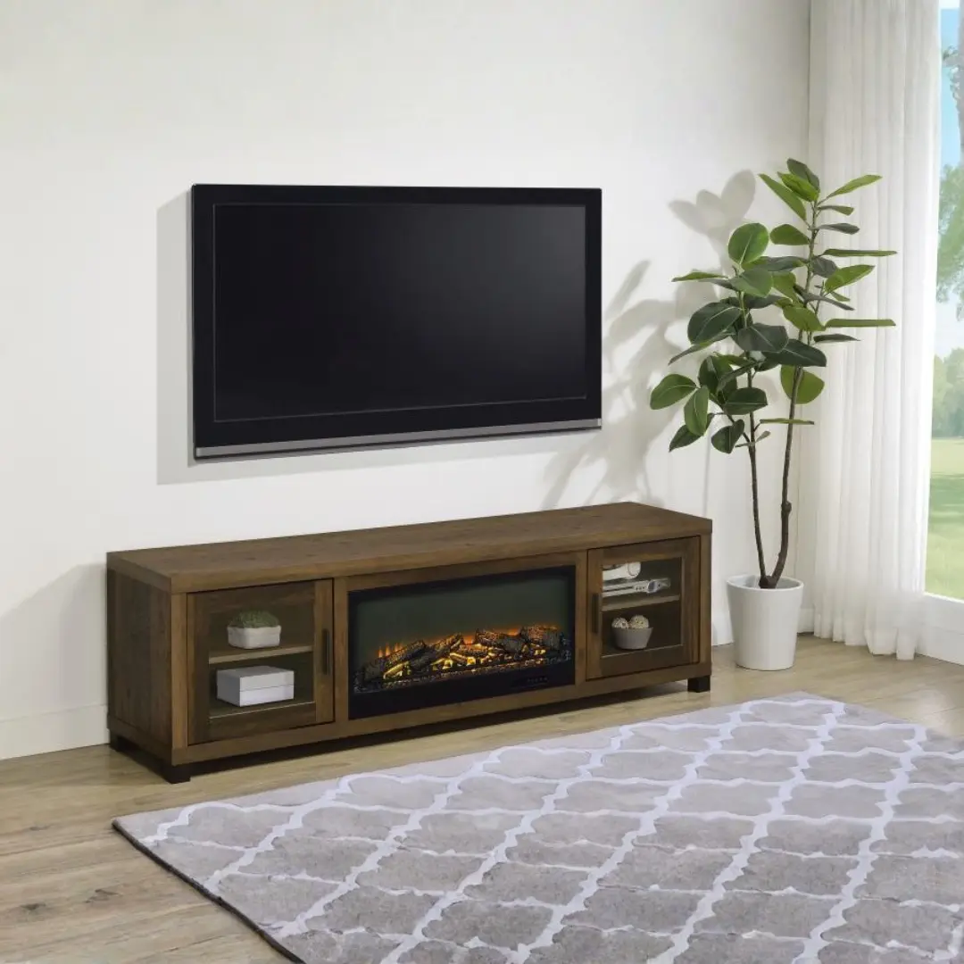 Havering Tv Console Table With Fireplace By Coaster Furniture | Mobilia Cleopatra 3 TV Console Table with Fireplace