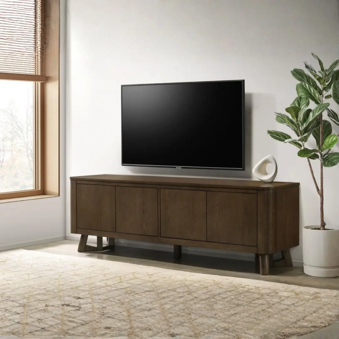 Trotter 71-Inch Brown Tv Console Table By Coaster Furniture | Mobilia Cleopatra 3 Brown TV Console Table