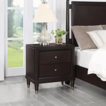 Brown Nightstand with Drawers