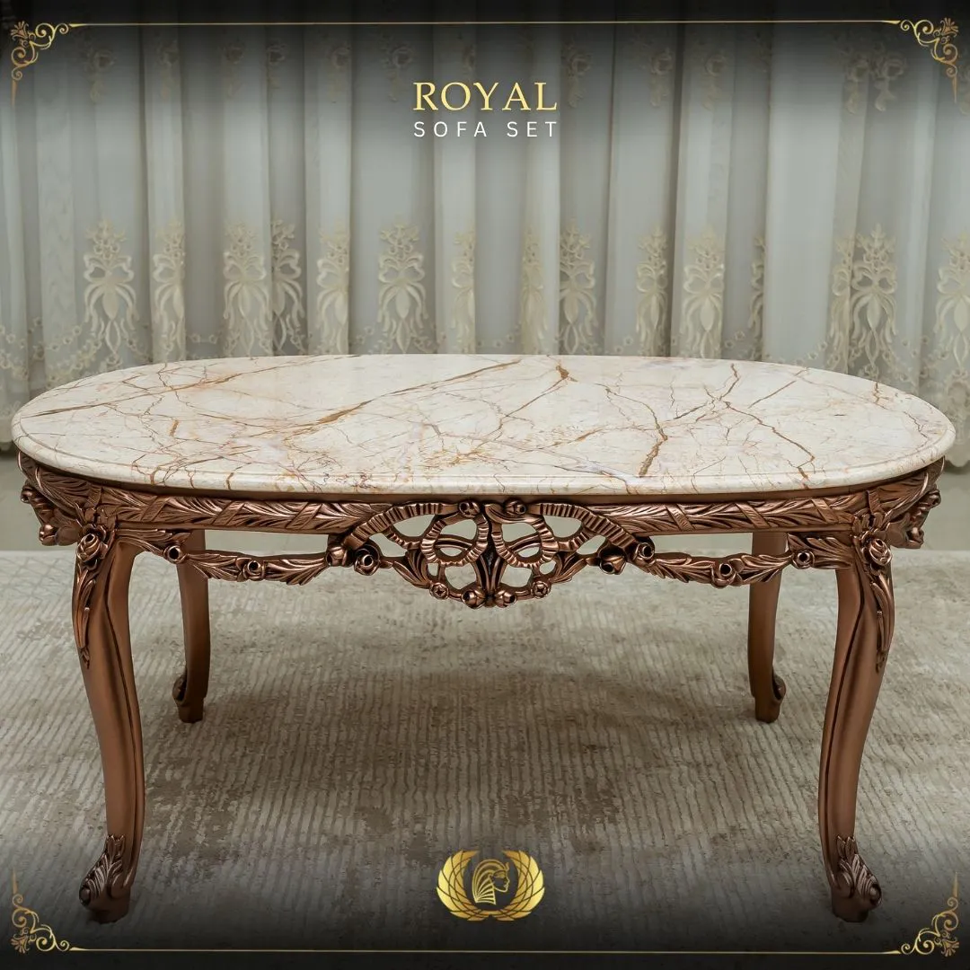 Handmade Royal Copper Coffee Table | Mobilia Cleopatra 3 Royal Copper sofa-set