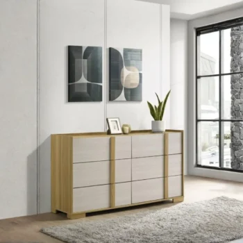 Wood 6 Drawer Dresser
