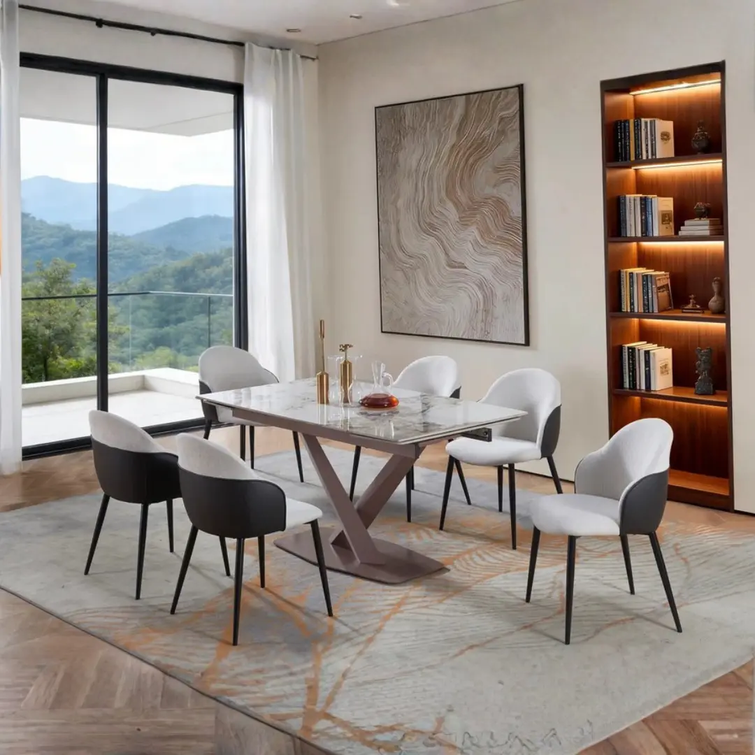 Modern Ceramic Top Dining Table By Mcferran | Mobilia Cleopatra 3 Ceramic Top Dining Table
