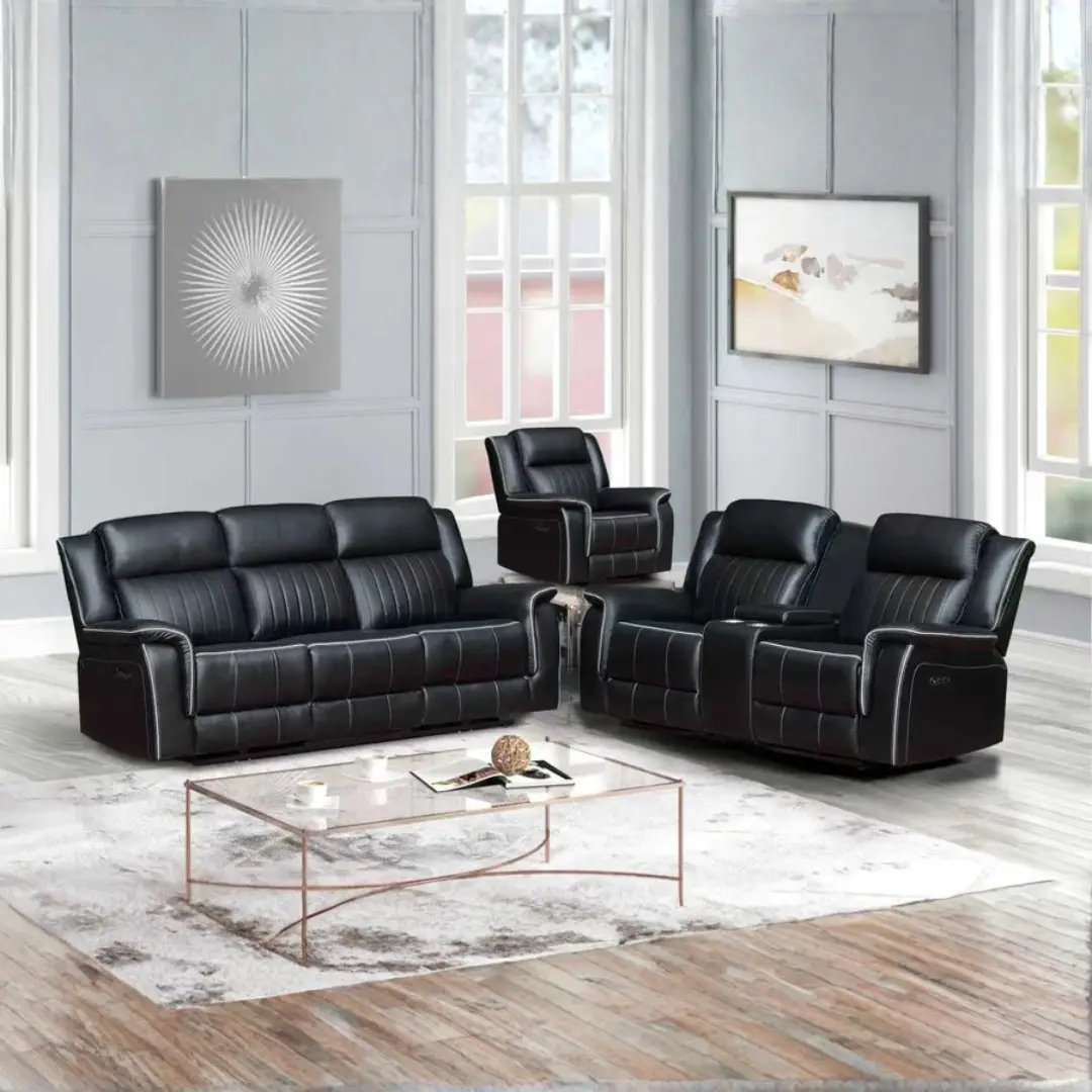 Modern Reclining Sofa Set 3 Piece By Mcferran | Mobilia Cleopatra 3 Armchair Recliner Leather