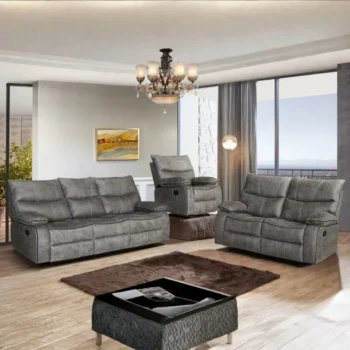 Gray Recliner Sofa Set
