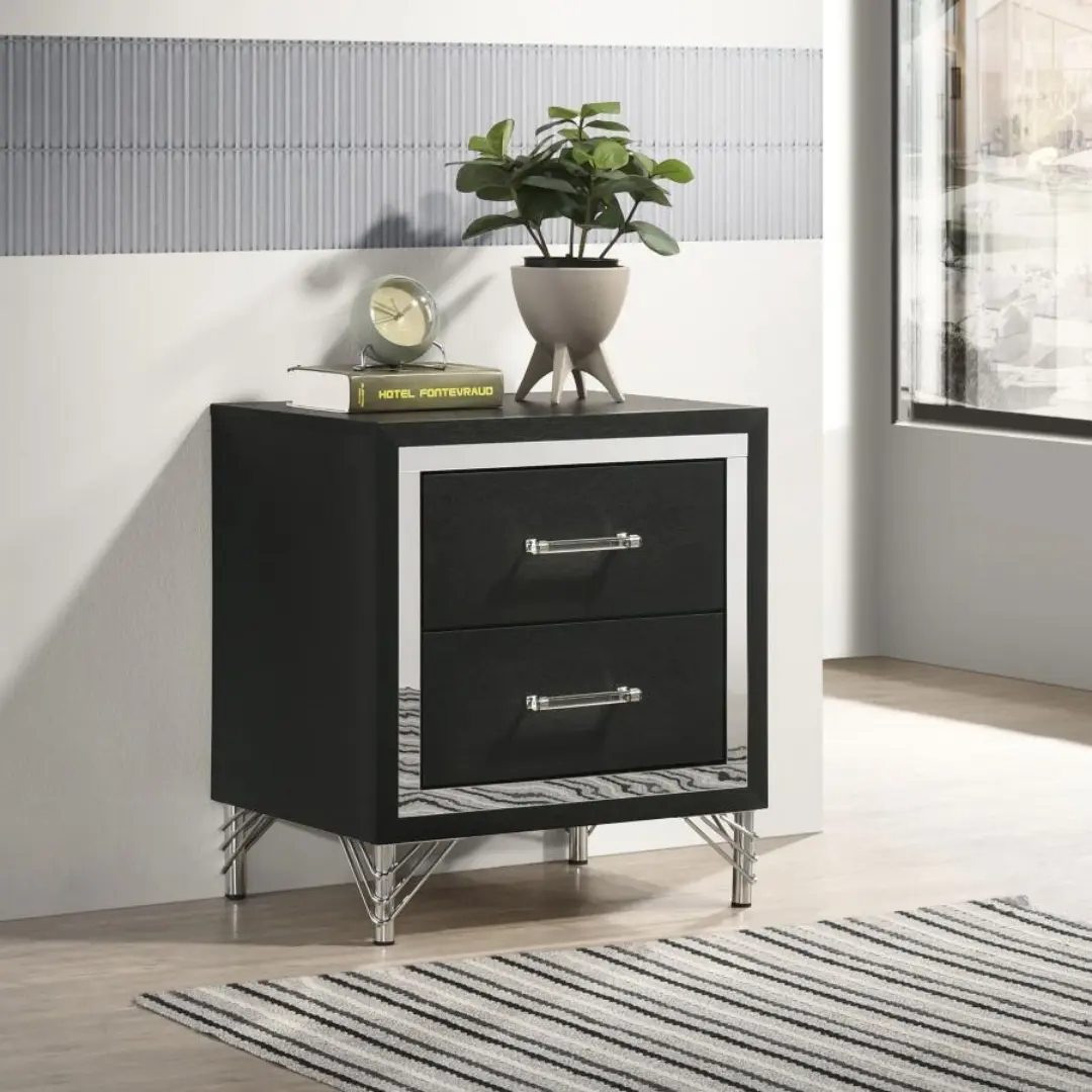 Lucia 2-Drawer Nightstand Bedside Table By Coaster Furniture | Mobilia Cleopatra 3 2-Drawer Nightstand Bedside Table