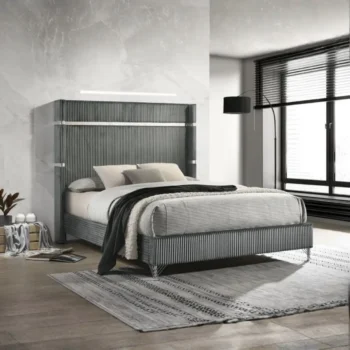 Velvet Wingback Bed