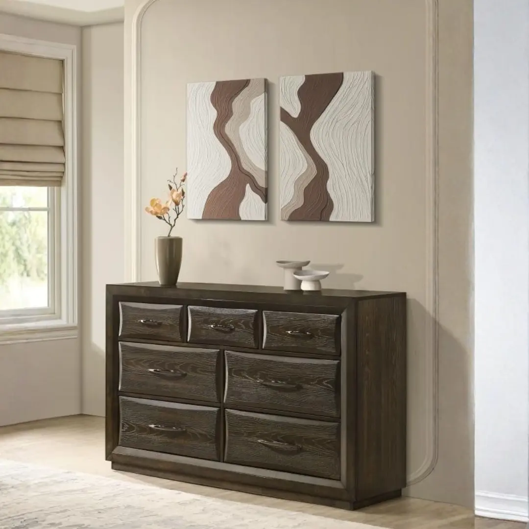 Atlas 7-Drawer Dark Oak Dresser Cabinet By Coaster Furniture | Mobilia Cleopatra 3 Dark Oak Dresser