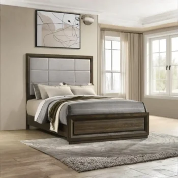Grey and Dark Oak Bed
