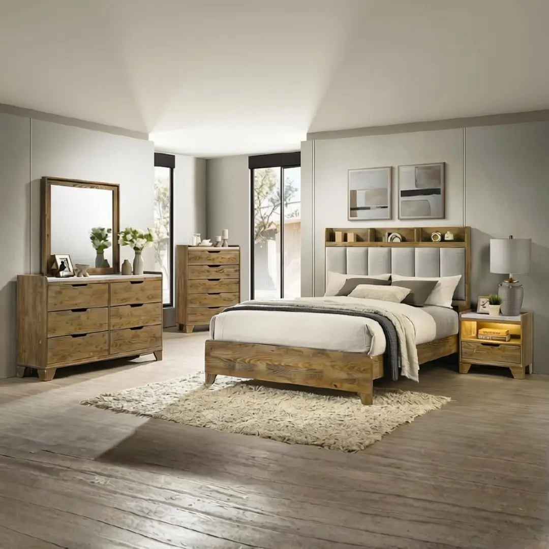 Henderson 5-Piece Rustic Bedroom Set By Coaster Furniture | Mobilia Cleopatra 3 Rustic Bedroom set