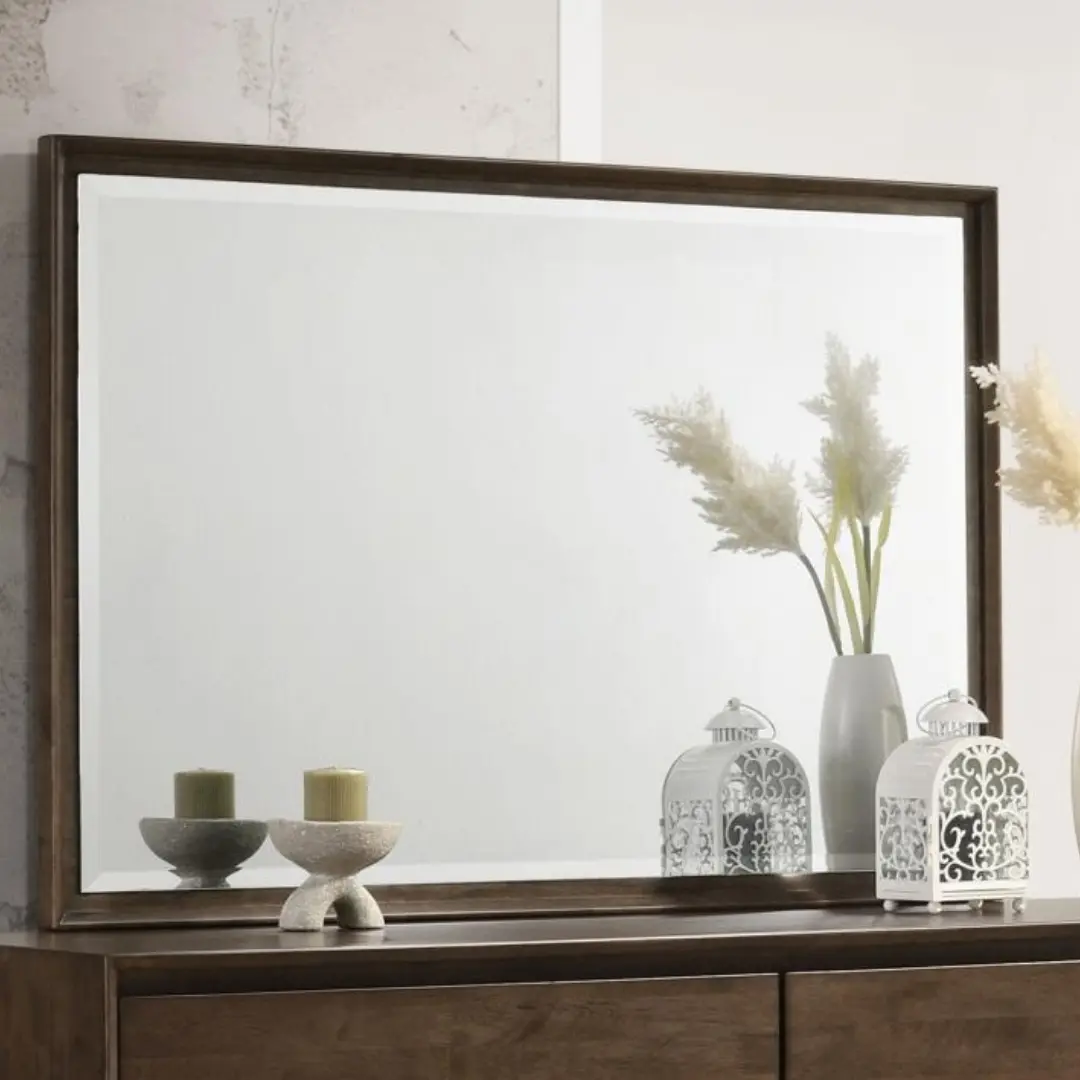 Glenwood Dresser Mirror Warm Brown By Coaster Furniture | Mobilia Cleopatra 3 Dresser Mirror Warm Brown