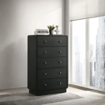 Mid Century Modern Chest Black