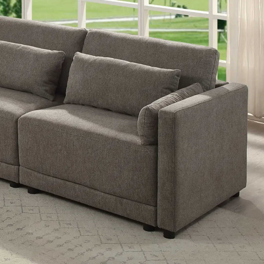 Rylie Brown Linen Modular Chair By Acme | Mobilia Cleopatra 3 Rylie Brown Linen Modular Chair By ACME - Image 1