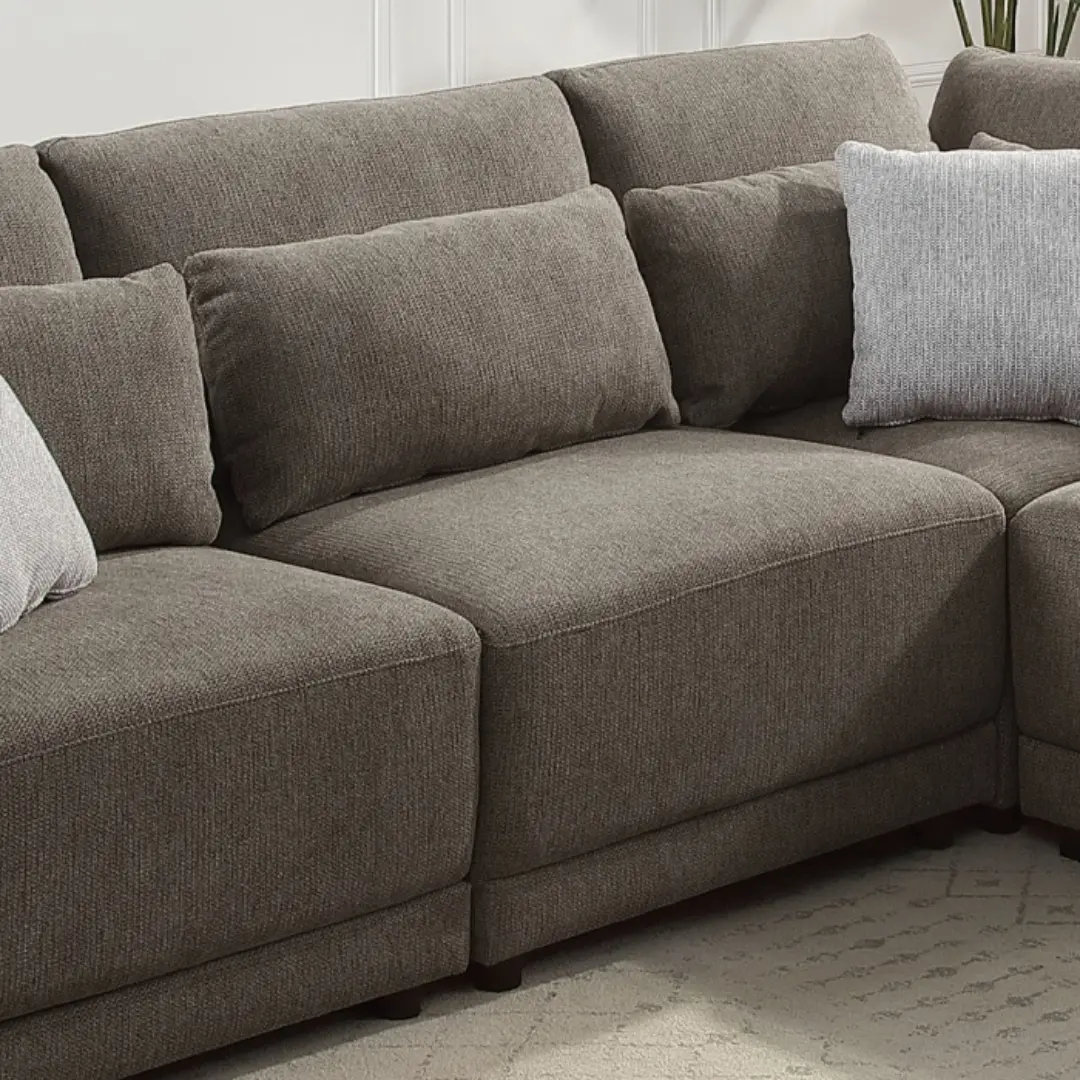 Rylie Brown Linen Armless Chair By Acme | Mobilia Cleopatra 3 Brown Linen Armless Chair