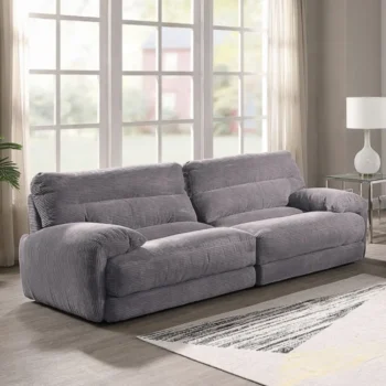 Gray Corduroy Loveseat