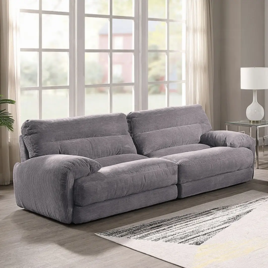 Cadenza Gray Corduroy Loveseat By Acme | Mobilia Cleopatra 3 Gray Corduroy Loveseat