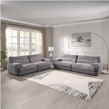 Gray Corduroy Sofa Set