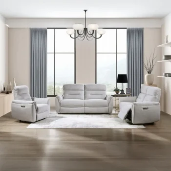 Gray Sofa Recliner Set