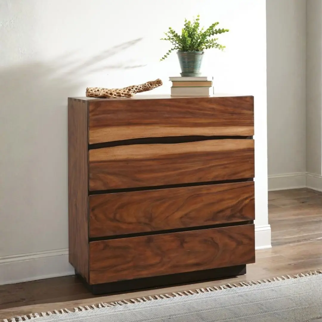 Winslow Smokey Walnut 4 Drawer Bedroom Chest By Coaster Furniture | Mobilia Cleopatra 3 4 Drawer Bedroom Chest