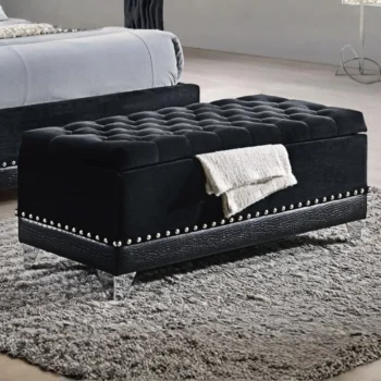 Black Storage Bench for Bedroom