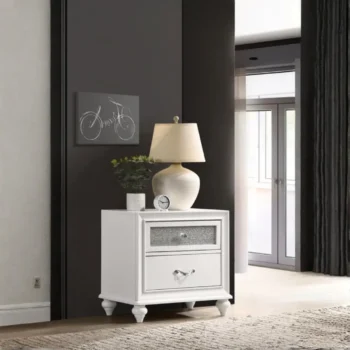 White Nightstand with Drawers