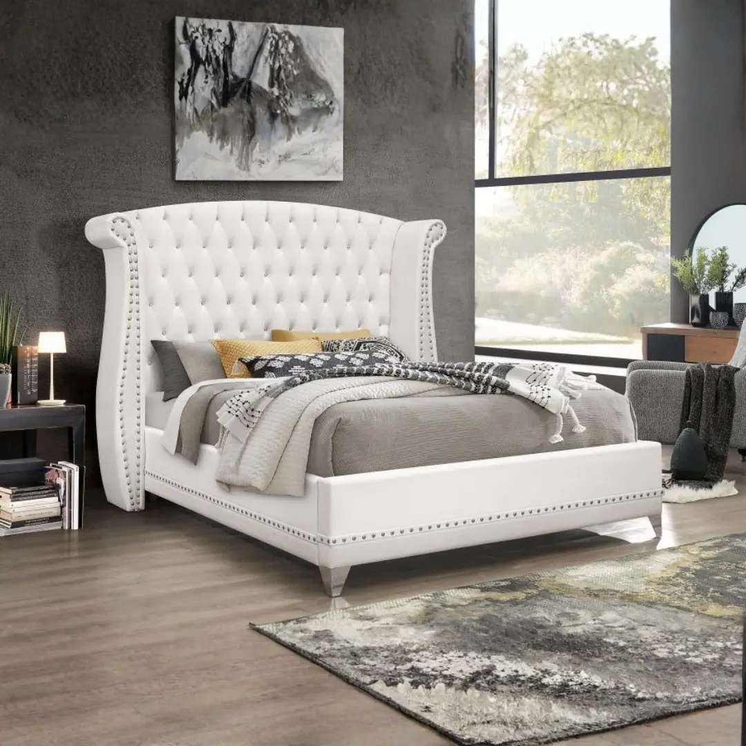 Barzini Tufted Wingback Bed By Coaster Furniture | Mobilia Cleopatra 3 Tufted Wingback Bed