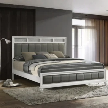 Tufted White Bed