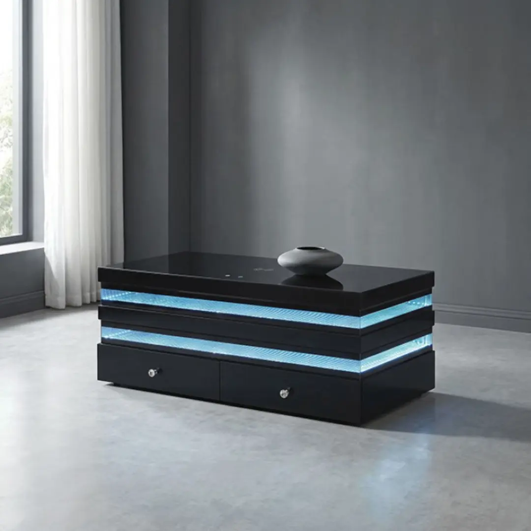 Maloy Black Modern Coffee Table By Furniture Of America | Mobilia Cleopatra 3 black modern coffee table