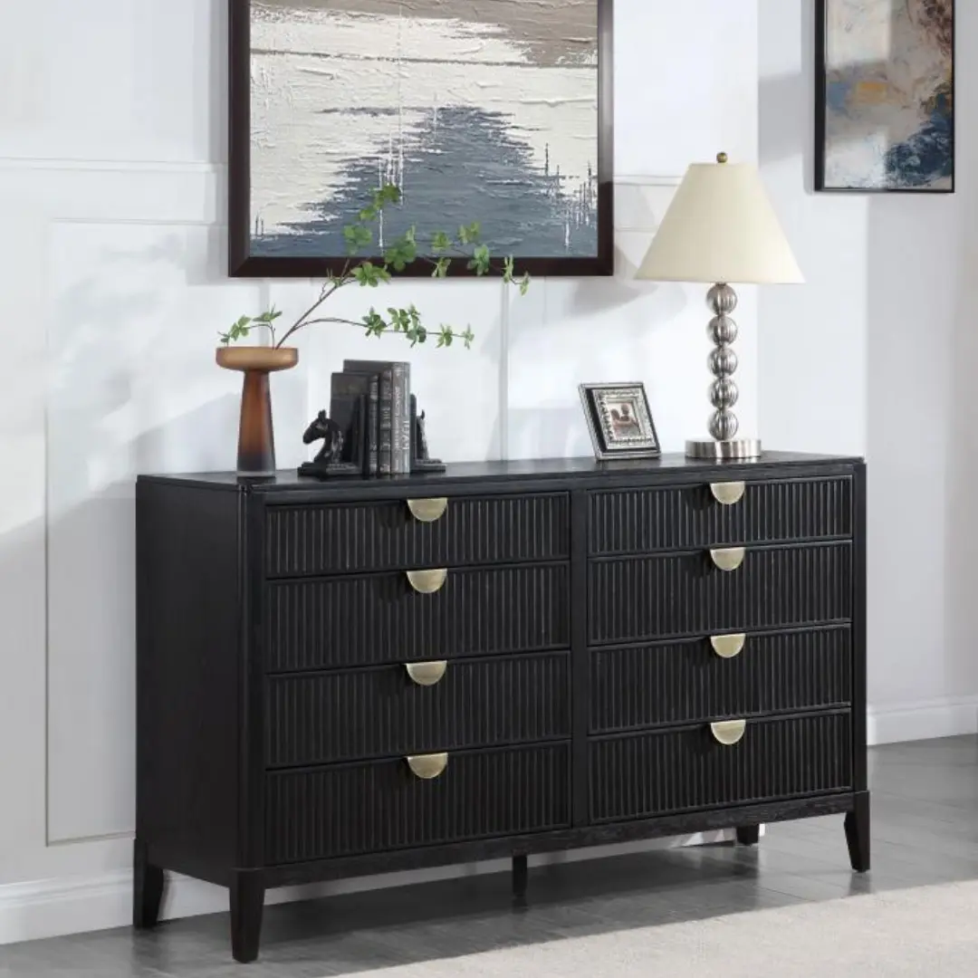 Brookmead Black Antique Dresser By Coaster Furniture | Mobilia Cleopatra 3 Black Antique Dresser