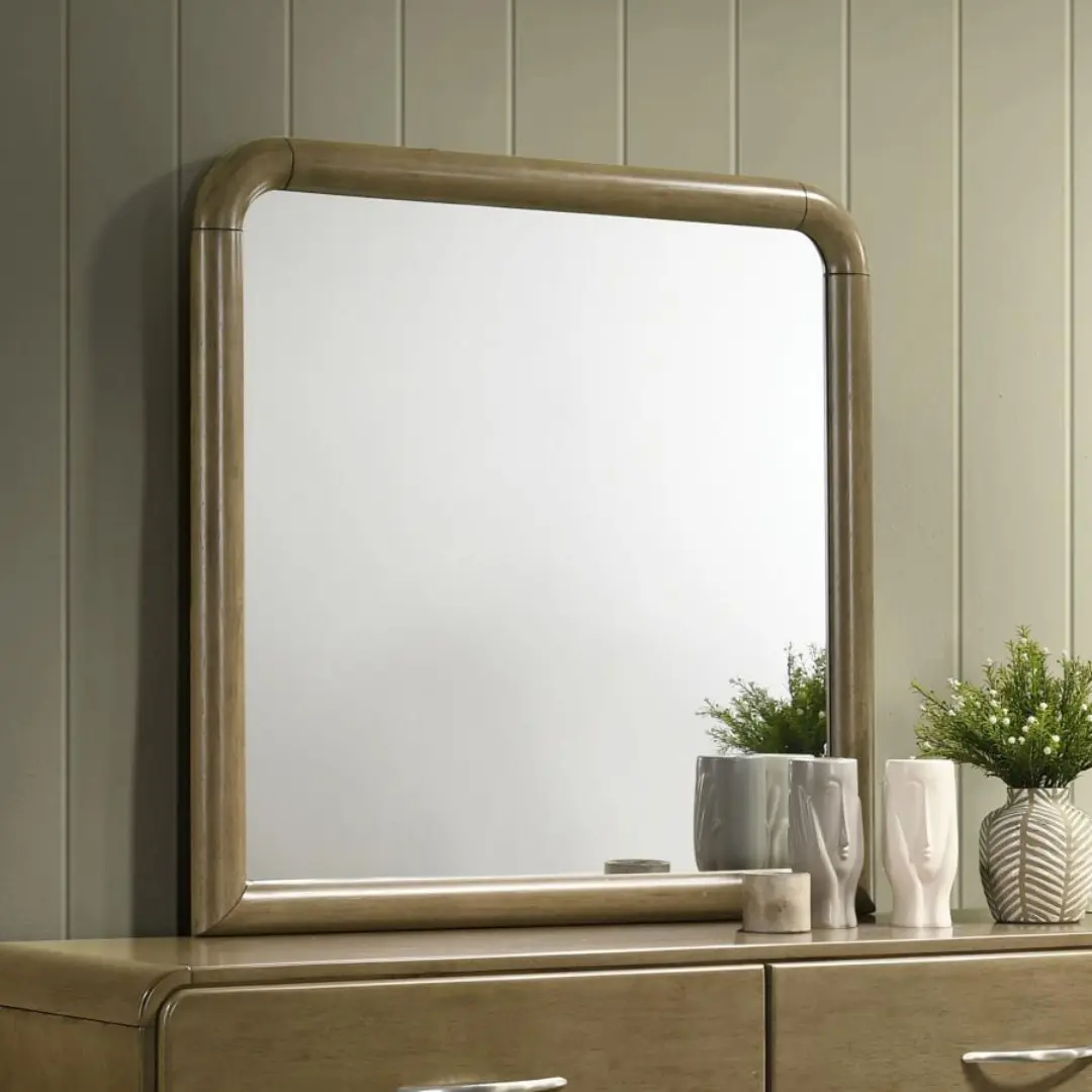 Amsbury Dresser Mirror Nutmeg By Coaster Furniture | Mobilia Cleopatra 3 Dresser Mirror Nutmeg