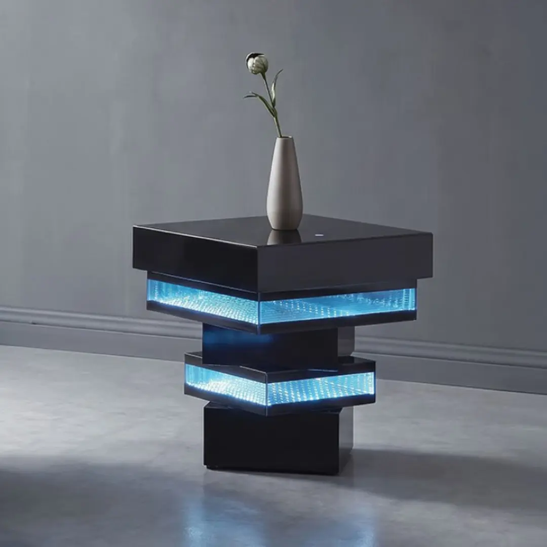 Anwar Black Wood End Table By Furniture Of America | Mobilia Cleopatra 3 Black Wood End Table