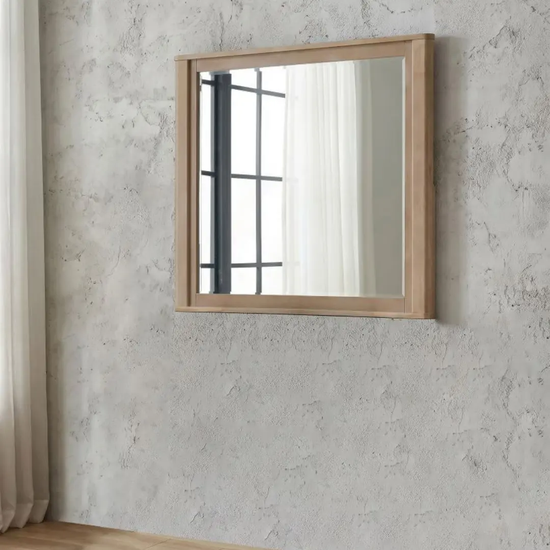 Leanne Light Oak Mirror By Coaster Furniture | Mobilia Cleopatra 3 Light Oak Mirror