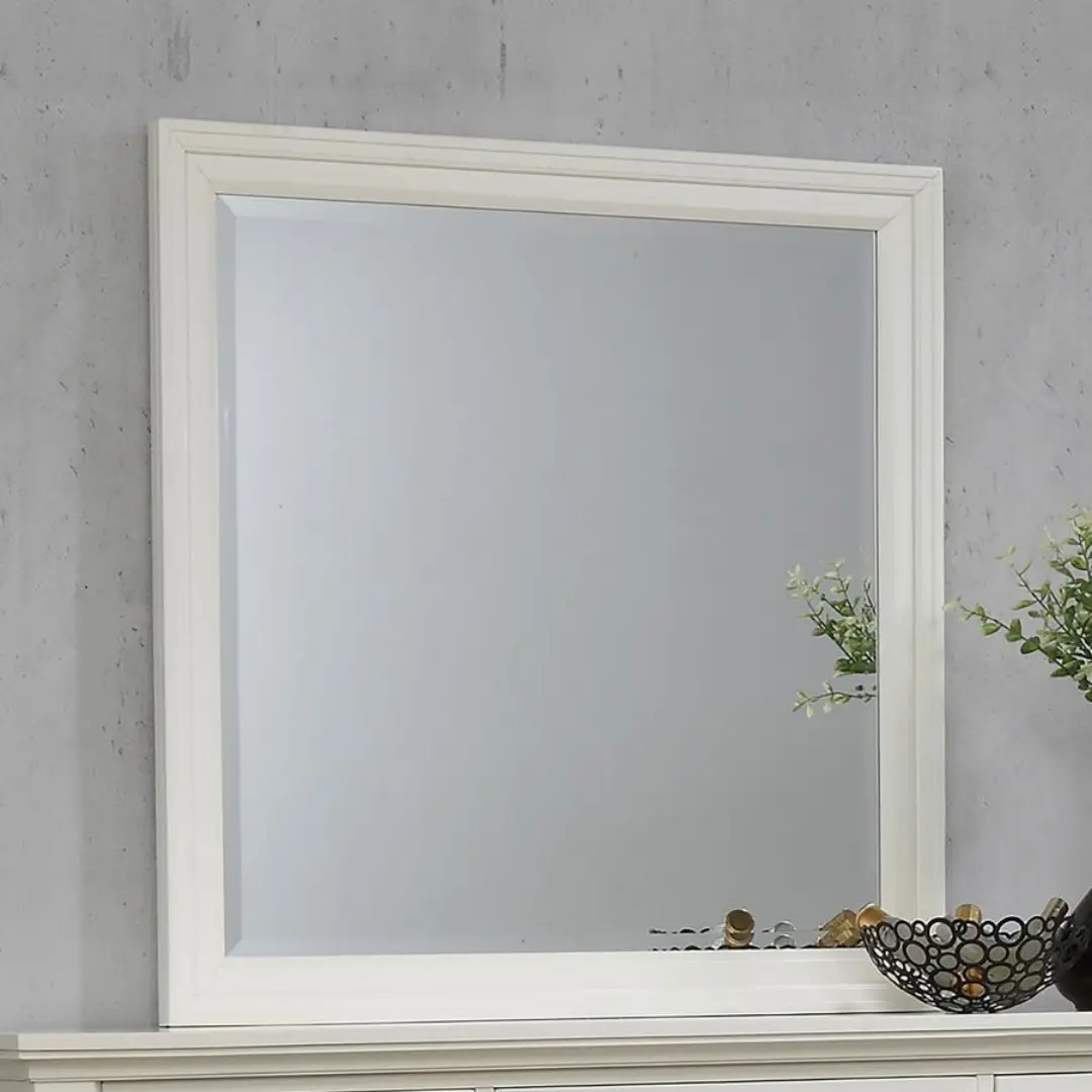 Sandy Beach Cream White Dresser Mirror By Coaster Furniture | Mobilia Cleopatra 3 Cream White Dresser Mirror