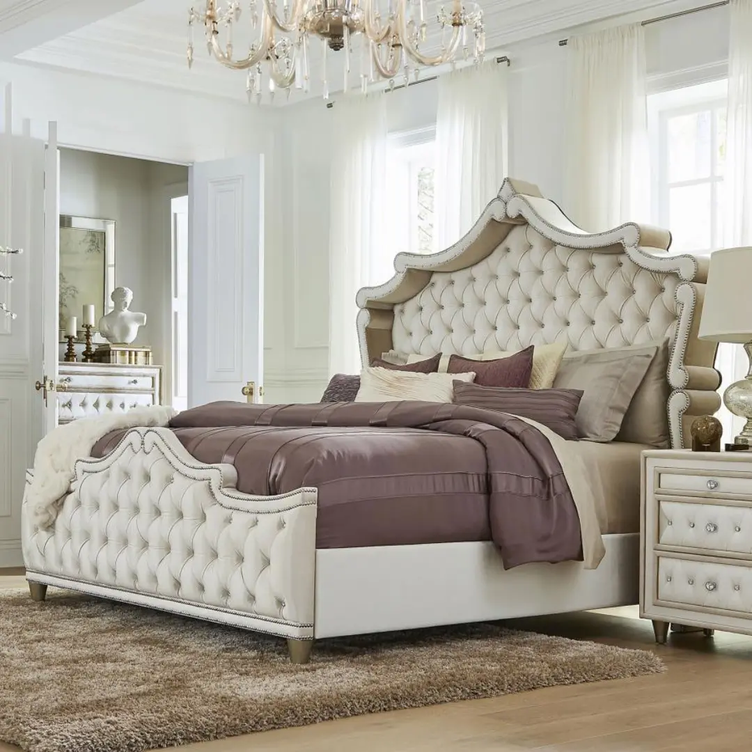 Antonella Velvet Upholstered Bed By Coaster Furniture | Mobilia Cleopatra 3 Velvet Upholstered Bed