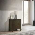Transitional 2 Drawer Nightstand