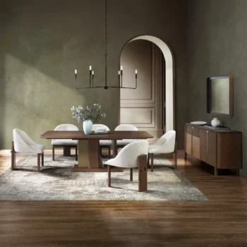 Brown Dining Table Set for 6